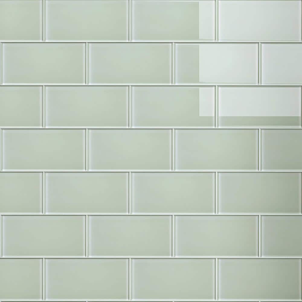 Crystile Soft White 6 in. x 3 in. Subway Glossy Glass Mosaic Tile Sample price history on PriceWatchPro
