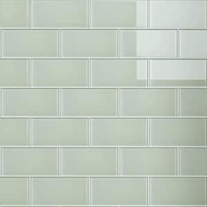 MOLOVO Crystile Ruby Red 6 in. x 3 in. Subway Glossy Glass Mosaic Tile ...