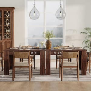 Roesler Dark Brown Wood 43.31 in. 4 Legs Vintage Small Square Kitchen Table Dining Table, (Seats-4)