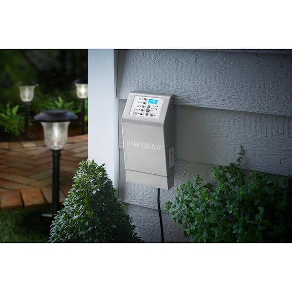 Low Voltage 200-Watt Stainless Steel Landscape Lighting Transformer with Dusk to Dawn Sensor