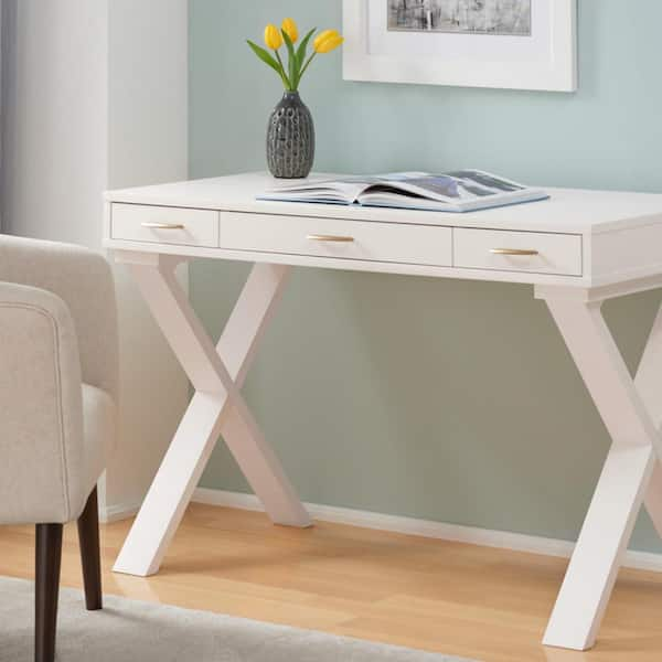 white bookcase desk