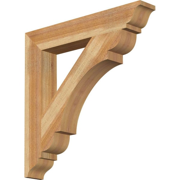 Ekena Millwork 4 in. x 26 in. x 26 in. Western Red Cedar Olympic Traditional Rough Sawn Bracket