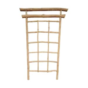 78 in. Zen Teak Bark On Log Trellis Panel