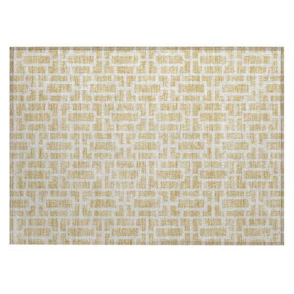 Chantille Machine Washable Indoor/Outdoor Abstract ACN916 Wheat 1 ft. 8 in. x 2 ft. 6 in. Area Rug