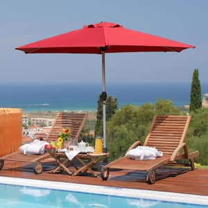 7.5 ft. Outdoor Patio Umbrella in Brick Red, with Push Button Tilt and Crank, with 8-Sturdy Ribs