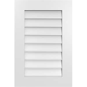 20 in. x 30 in. Vertical Surface Mount PVC Gable Vent: Decorative with Standard Frame