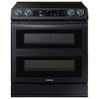 30 in. 6.3 cu. ft. Flex Duo Slide-In Electric Range with Smart Dial and Air Fry in Fingerprint Resistant Black Stainless