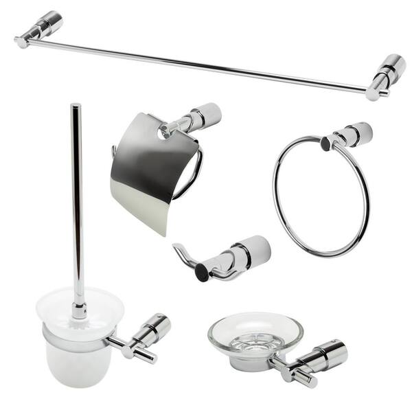 ALFI BRAND 6-Piece Bath Hardware Set in Polished Chrome