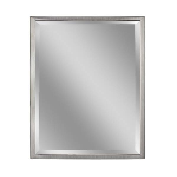 24 in. W x 30 in. H Classic Metal Framed Wall Mirror in Brush Nickel / Chrome 24 in. W x 30 in. H Classic Metal Framed Wall Mirror in Brush Nickel / Chrome