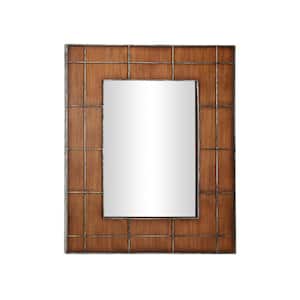 Large Rectangle Brown Contemporary Mirror (44 in. H x 1 in. W)