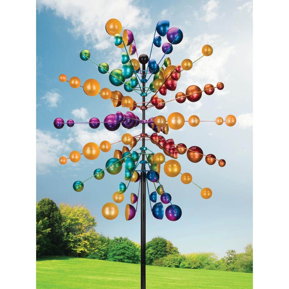 86" Multicolor Metal Outdoor Fireworks Wind Spinner