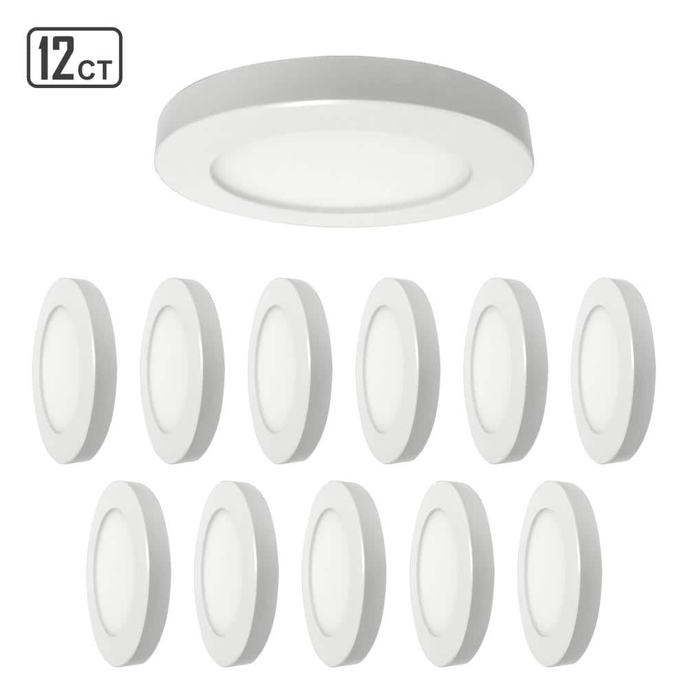 5 In. White Slim Flush Mount Integrated LED Ceiling Light Dimmable Round Ultra-Thin Fixture CCT Selectable 12-Pack price history on PriceWatchPro