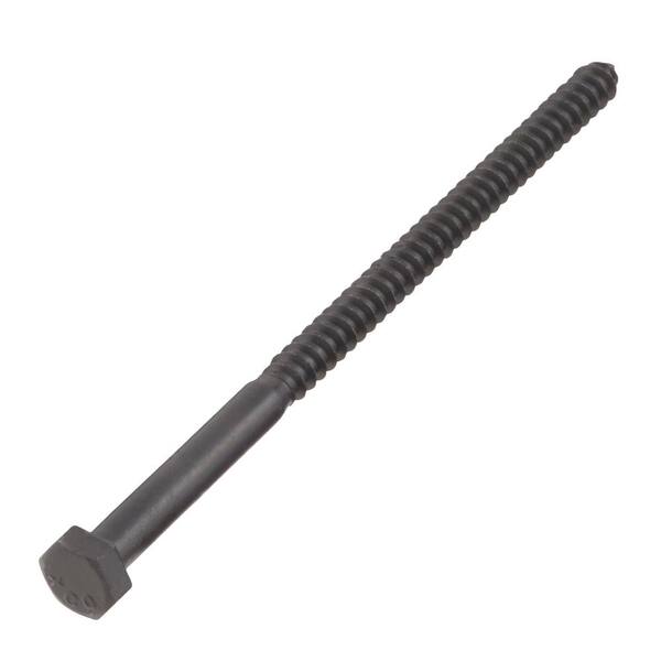 5/16 in. x 6 in. Black Exterior Hex Head Lag Screw (50-Pack)