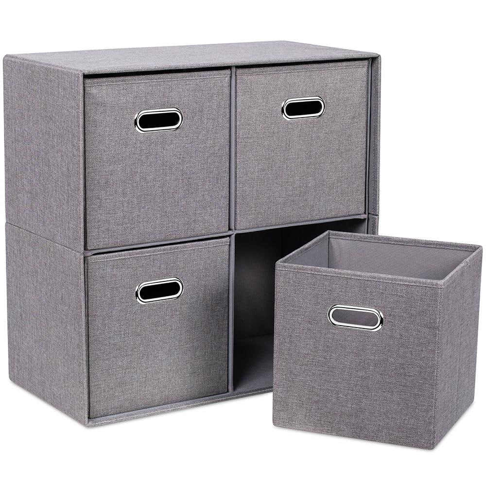 Storage Cubes - 11 Inch Cube Storage Bins (Set of 8). Fabric Cubby  Organizer Bas
