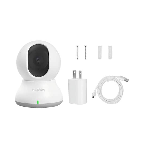 2. 4GHz WiFi Only Indoor Smart Plug-In Turret Security Camera with Motion Tracking and IR Night Vision 2-Way Audio White