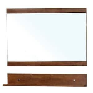 Charles 40 in. W x 34 in. H Framed Rectangular Bathroom Vanity Mirror in walnut