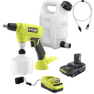 ONE+ 18V Battery Cordless .5L Compact Sprayer w/ 1 Gal. Replacement Tank, Quick Connect Nozzle, 2.0 Ah Battery & Charger