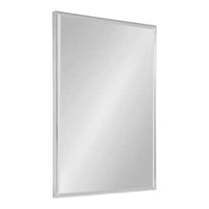 Medium Rectangle Chrome Silver Beveled Glass Contemporary Mirror (36.75 in. H x 24.75 in. W)