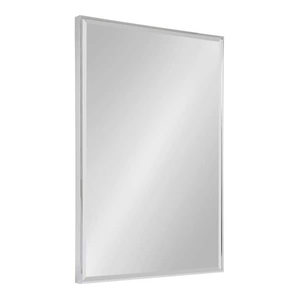Kate and Laurel Medium Rectangle Chrome Silver Beveled Glass Contemporary Mirror (36.75 in. H x 24.75 in. W)
