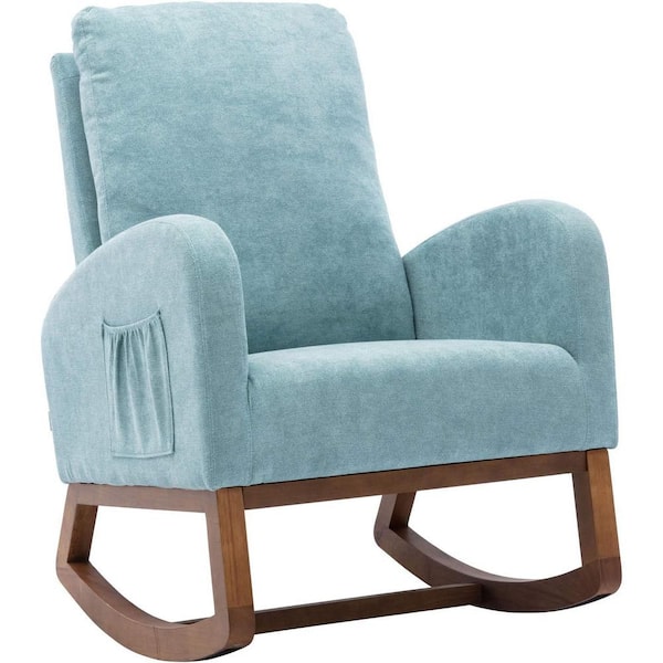 Unbranded Modern Blue Linen Rocking Chair