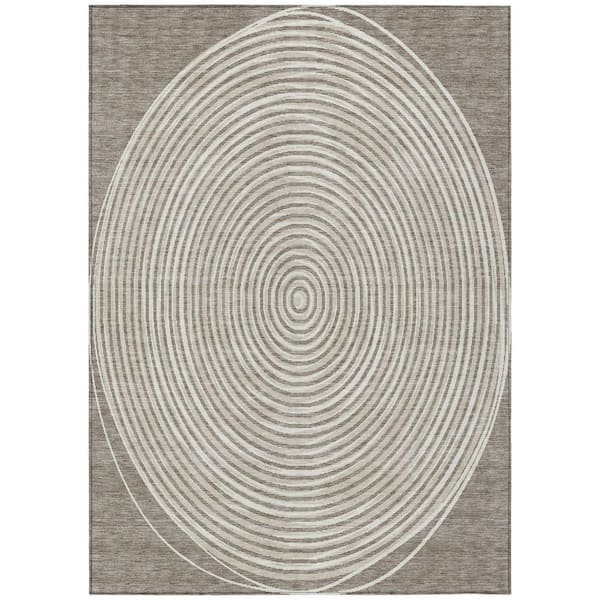 Chantille Machine Washable Indoor/Outdoor Abstract ACN2647 Taupe 3 ft. x 4 ft. Area Rug