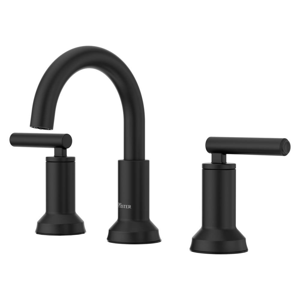 Pfister Capistrano Waschtischarmatur In Spot Defense Mattschwarz – 2 Griffe, 20,3 Cm Breit