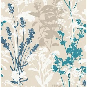 Meadow Blue Wild Flowers Wallpaper Sample