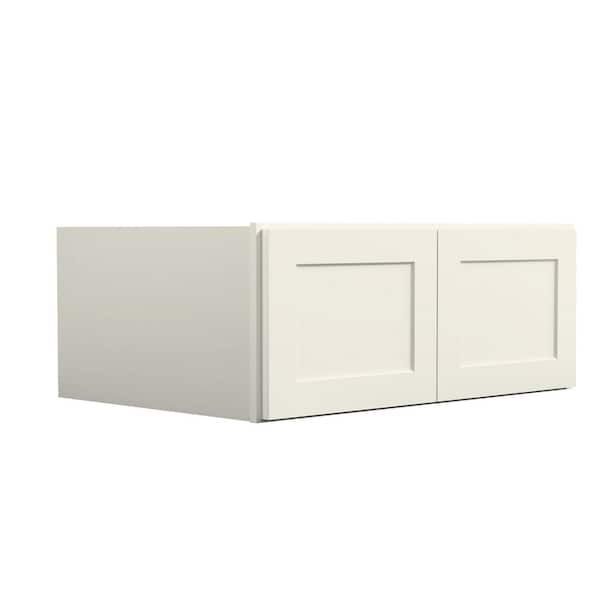 33 in. W x 24 in. D x 15 in. H in Antique White Plywood Ready to Assemble Kitchen Wall Cabinets with 2 Doors