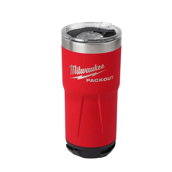 Milwaukee PACKOUT 20 Oz. Insulated Tumbler Mug – Red, Metal, 48-22-8392R