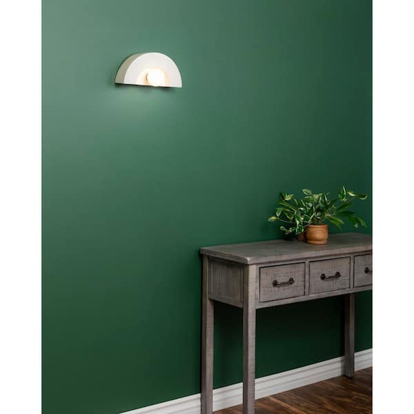 Ambiance Collection 12 in. 1-Light Matte White Ceramic Wall Sconce