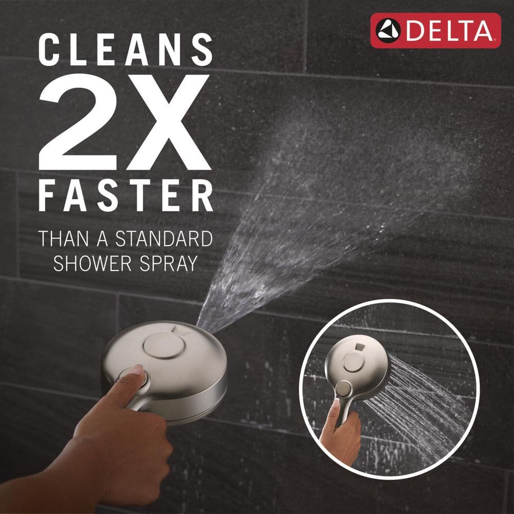 Brushed Nickel Dual Shower Head with Handheld and Rain Options