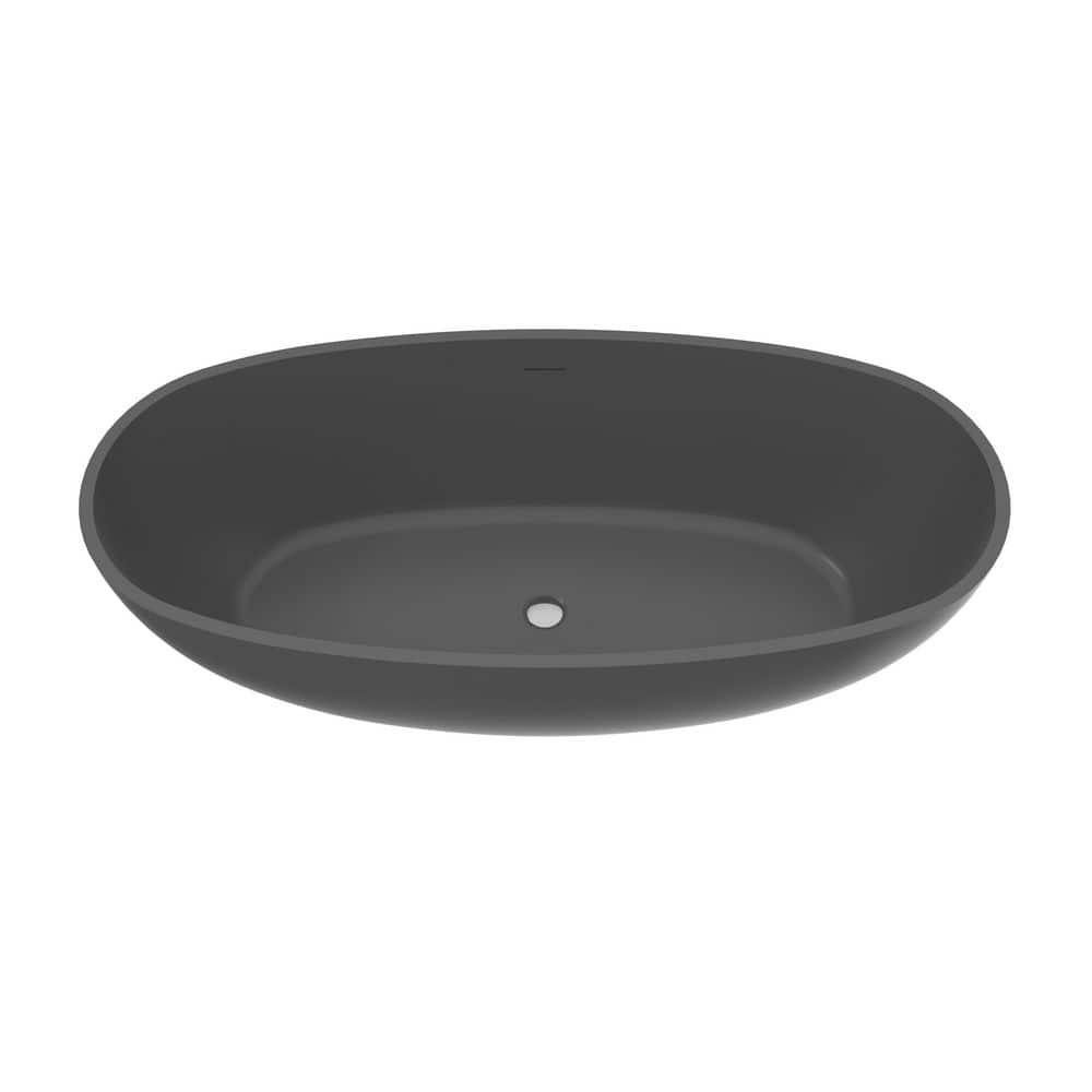 65 in. x 30 in. Soaking Bathtub with Center Drain in Dark Gray price history on PriceWatchPro