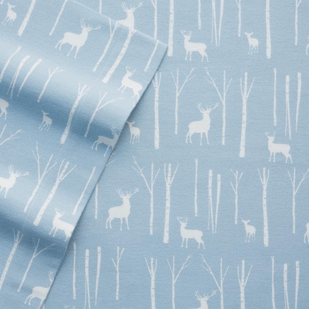 Full Gray Cotton Flannel Deep Pocket Sheet Set
