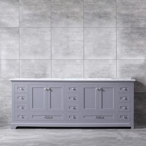 Dukes 84 Inch Double Bathroom Vanity Cabinet in Dark Grey with Top