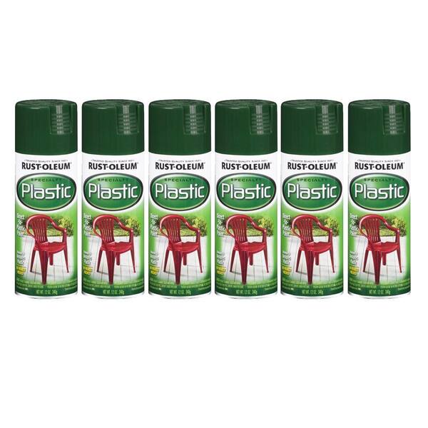 Rust-Oleum Specialty 12 oz. Semigloss Dark Hunter Green Plastic Spray Paint (6-Pack)-DISCONTINUED