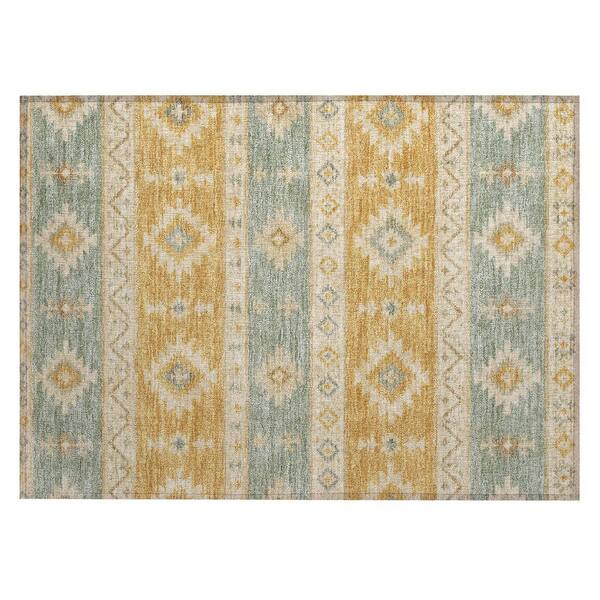 Chantille Machine Washable Indoor/Outdoor Abstract ACN3126 Honey 3 ft. x 4 ft. Area Rug