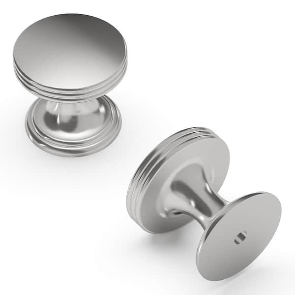 HICKORY HARDWARE American Diner Collection 1 in. Diameter Satin Nickel Modern Round Cabinet Knob for Drawers and Doors (1-Pack)