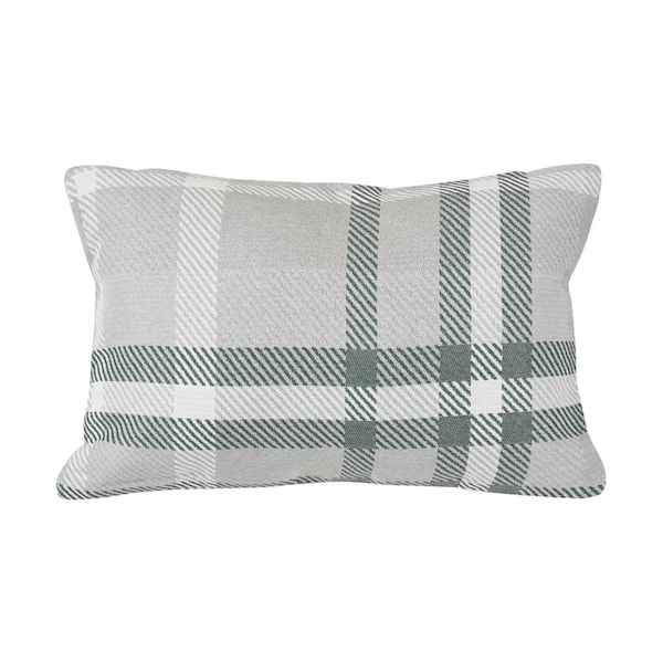 Astella Tartan Jade Lumbar Outdoor Accent Throw Pillow TP12-FA35 - The ...