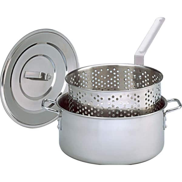UPKOCH 1 Set Kitchen Fry Pot Deep Frying Basket with Tong Food Cooking Pot  Mesh Fryer Basket with Fried Wire Baskets Deepen Milk Pan with Basket for