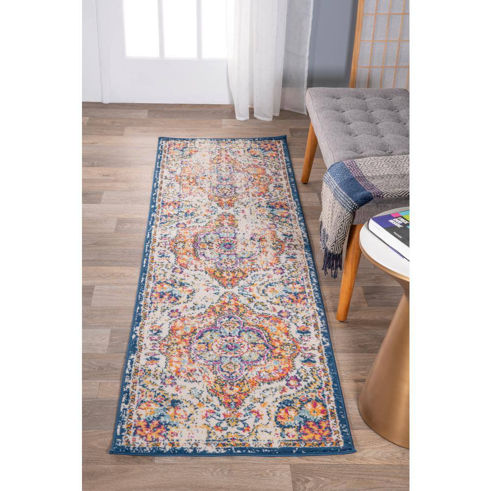 Multi-Color Distressed Bohemian Runner Rug 2' x 10'