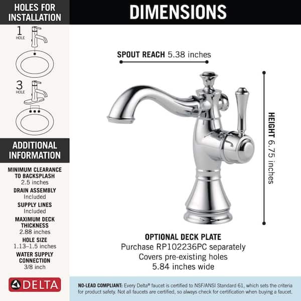Delta Cassidy Single Hole Single-Handle Bathroom Faucet with Metal