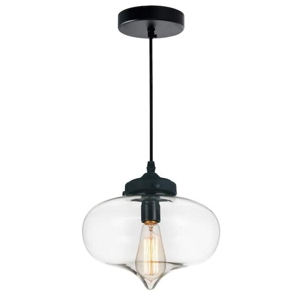 Glass 1 Light Down Mini Pendant With Clear Finish