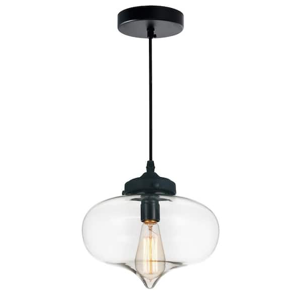 CWI Lighting Glass 1 Light Down Mini Pendant With Clear Finish