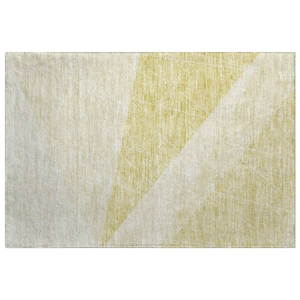 Dream Shag Premium Machine Washable Abstract ADS706 Wheat 3 ft. x 4 ft. Area Rug