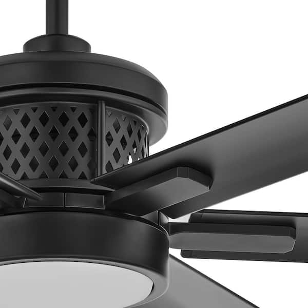 Royalty II 120 in. Indoor/Outdoor Matte Black DC Motor Ceiling Fan with Adjustable White LED with Remote Included