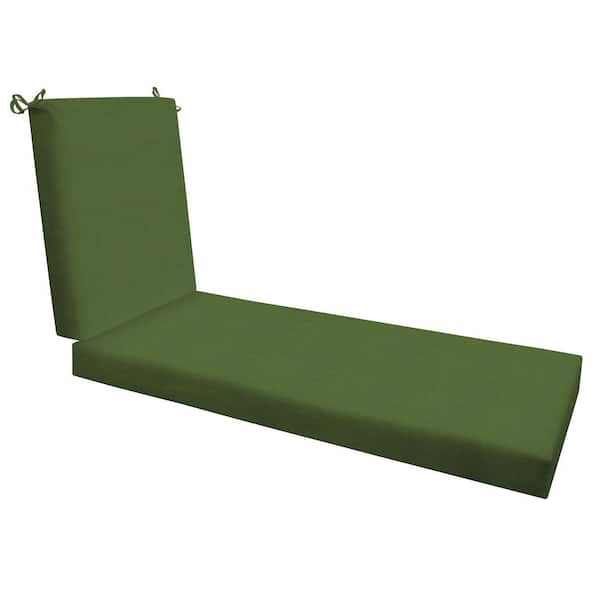 Honeycomb Outdoor Chaise Lounge Chair Cushion Textured Solid Artichoke Green