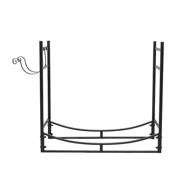 Karl home Log Storage 33 in. Heavy-Duty Firewood Rack with 2 Hooks