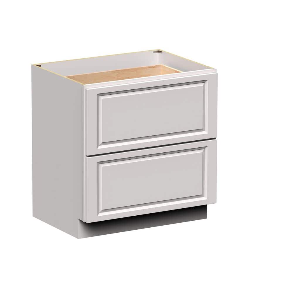 "Raised Panel 33"" W x 24"" D x 34.5"" H Wood Frame Ready to Assemble 2 Drawer Base Kitchen Cabinet in Glacier White" price history on PriceWatchPro