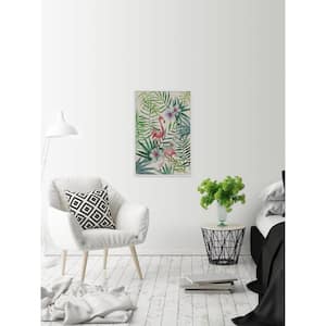 18 in. H x 12 in. W "Tropical Flamingos III" by Julia Posokhova Framed Canvas Wall Art