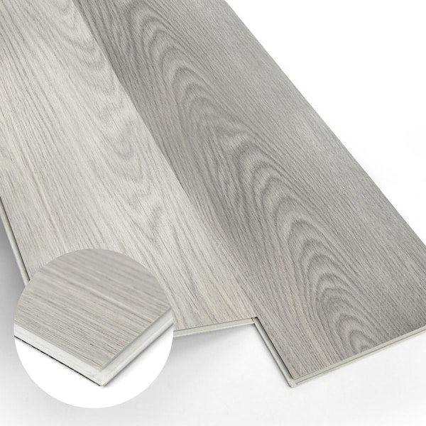 Gray 12MIL 7.2 in. x48 in. Waterproof Click Lock Vinyl Plank Flooring, Interlock SPC Rigid Core Flooring(24sq. ft. /box)